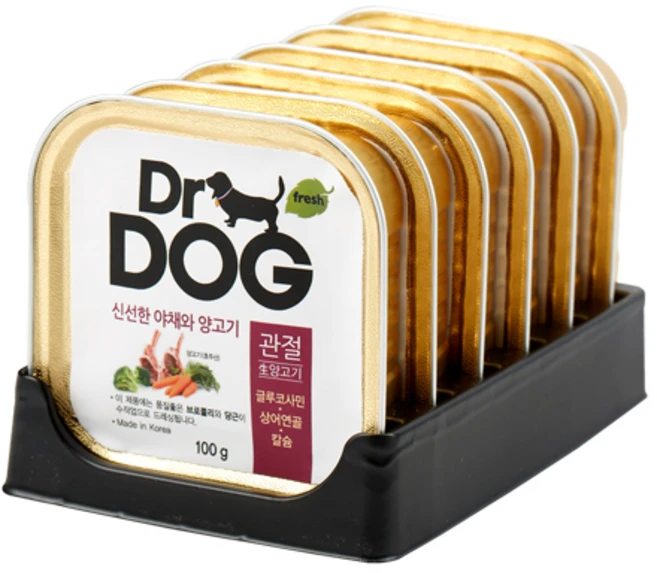 닥터독 강아지 관절 간식 캔, 양고기, 100g, 6개 - 쿠팡