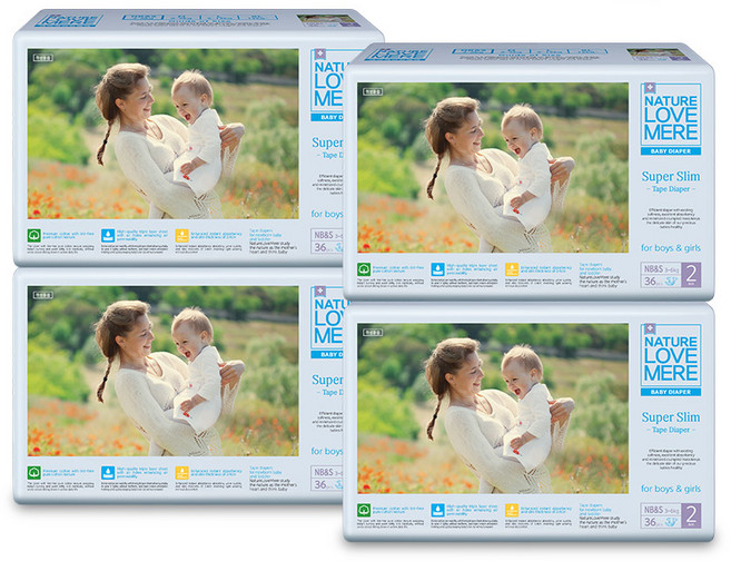 네이쳐러브메레 슈퍼슬림 밴드형 기저귀 아동공용, 신생아용(NB), 144매