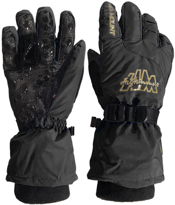 하이마운트 남성용 마룬 방한 방수 겨울 장갑, 블랙, 1개