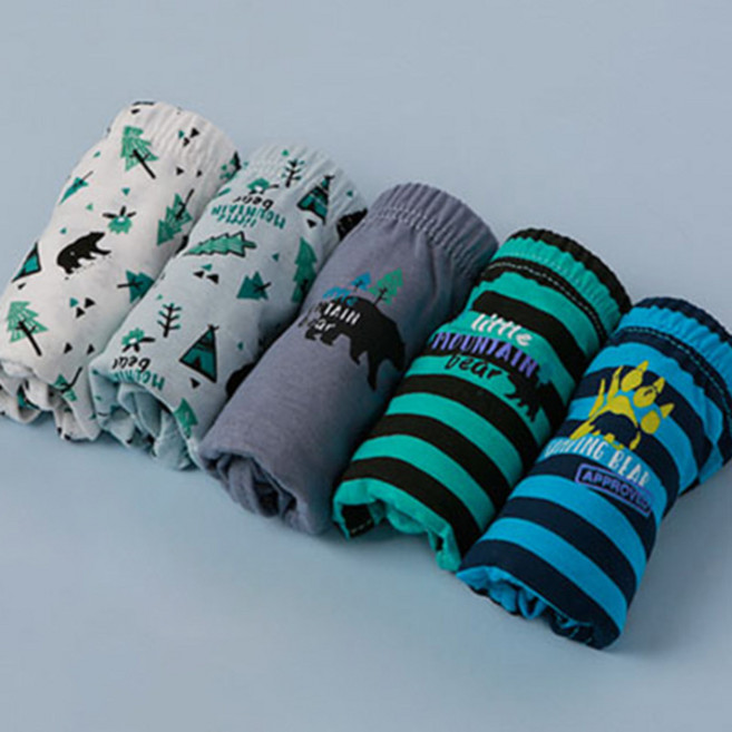 씨엘스토리 남아용 숲속곰 팬티 5p 세트