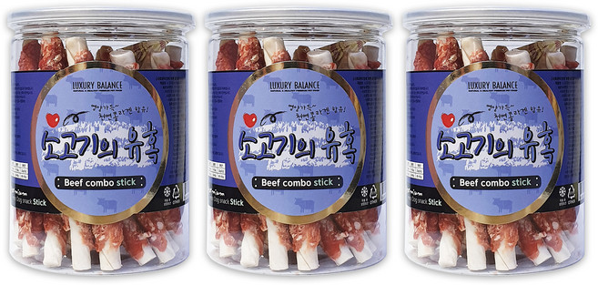 럭셔리발란스 강아지 유혹 스틱간식, 소고기, 3개, 190g