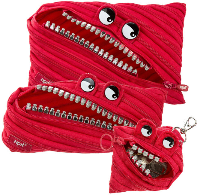 집잇 배드몬스터 점보 파우치 3종 세트, 레드, 1세트