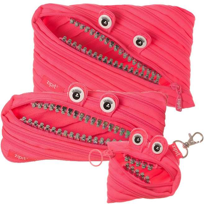 집잇 배드몬스터 점보 파우치 3종 세트, 핑크, 1세트