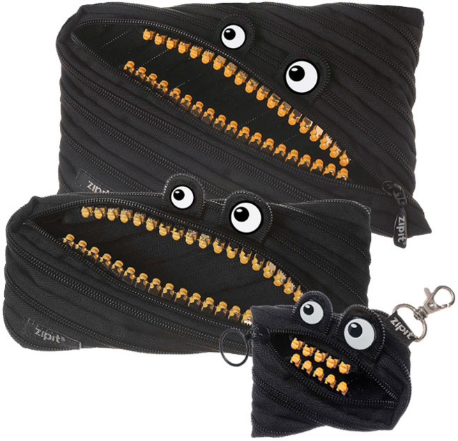 집잇 배드몬스터 점보 파우치 3종 세트, 블랙, 1세트