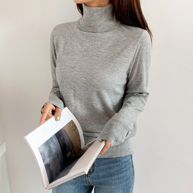 엔비룩 여성용 올데이부드러운시보리니트 폴라