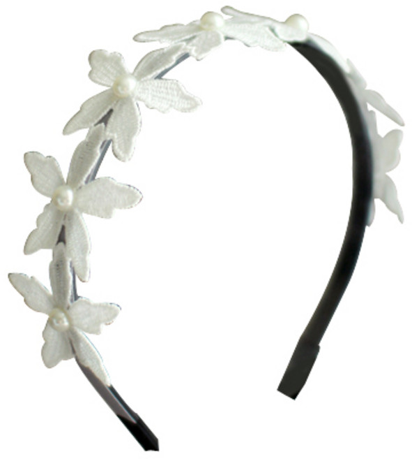 작은아씨들 여아용 진주플라워 퍼레이드 코지헤어밴드