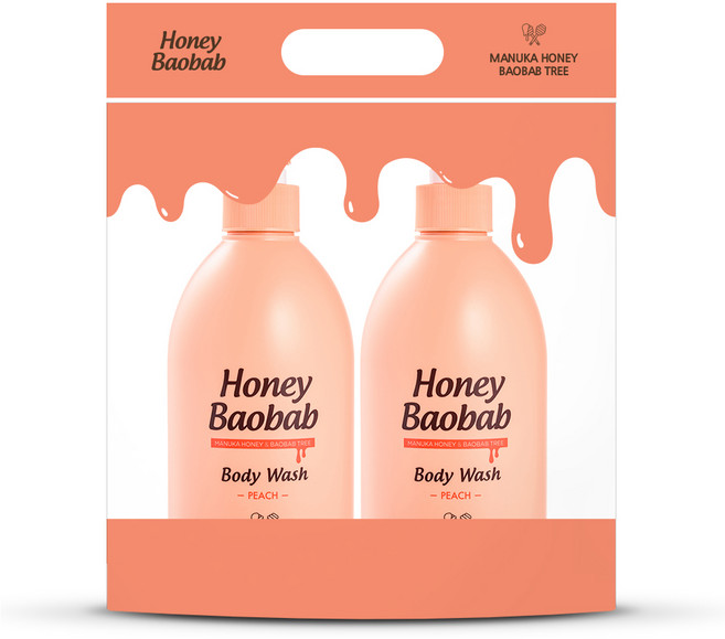 허니바오밥 바디워시 피치, 500ml, 2개