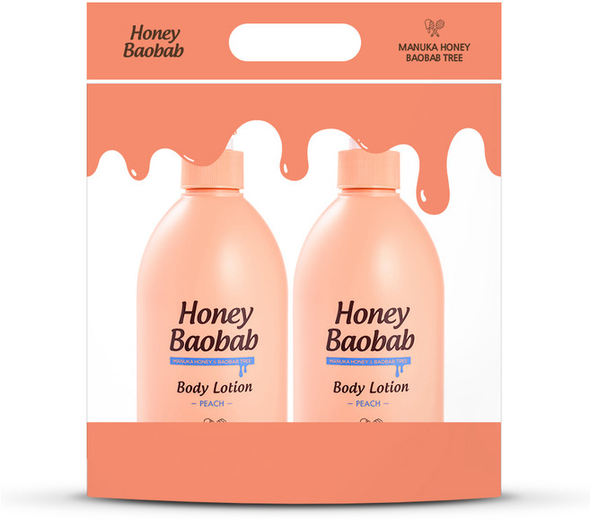 허니바오밥 바디로션 피치, 500ml, 2개
