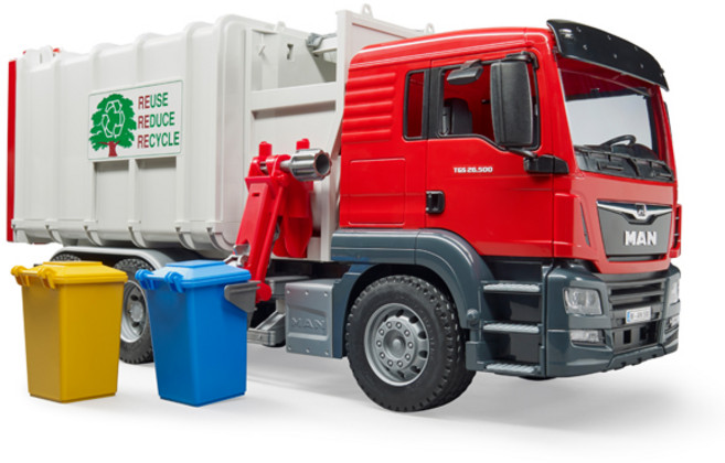 브루더 MAN TGS 청소트럭 사이드로딩 작동완구 BR03761, 혼합 색상, 1개