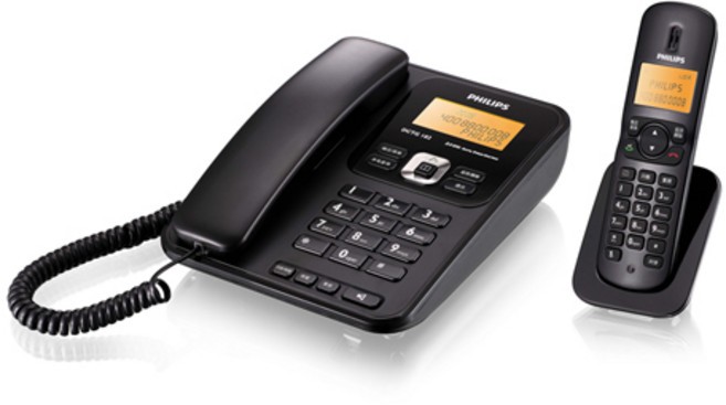 필립스 2.4GHz 디지털 유무선 전화기 DCTG182, DCTG182(블랙)
