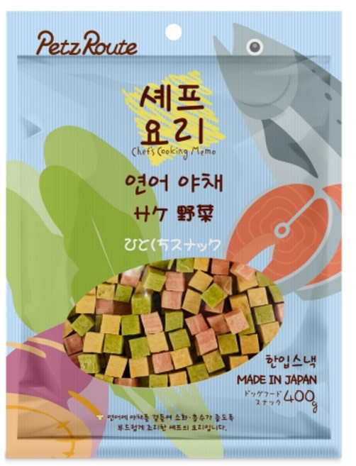 펫츠루트 강아지 셰프요리 간식, 혼합맛(연어/야채), 400g, 1개