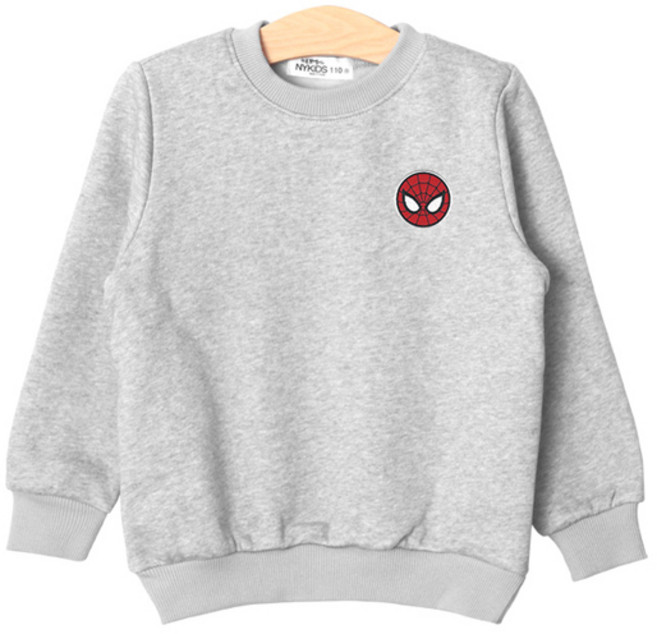 뉴욕꼬맹이 아동용 스파이더맨 자수 와펜 기모맨투맨 L004