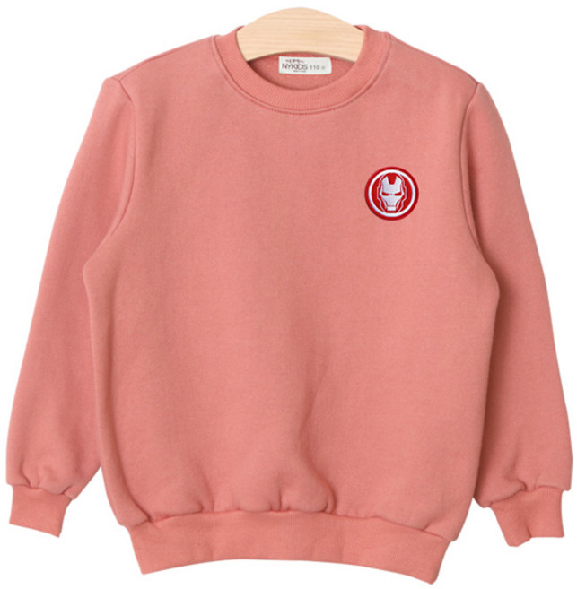 뉴욕꼬맹이 아동용 아이언맨 자수 와펜 기모맨투맨 L002