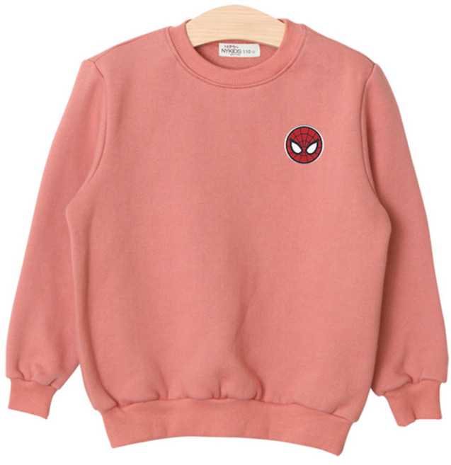뉴욕꼬맹이 아동용 스파이더맨 자수 와펜 기모맨투맨 L004