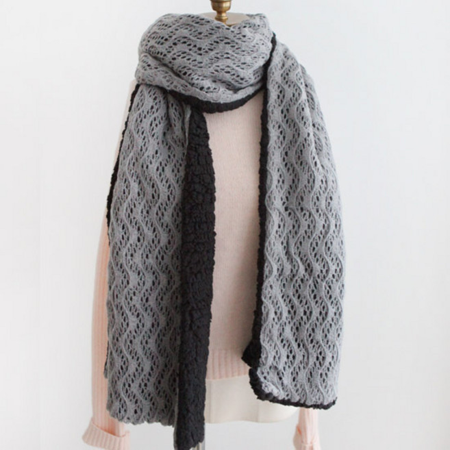 바비수 레이스 니트 마들렌 머플러