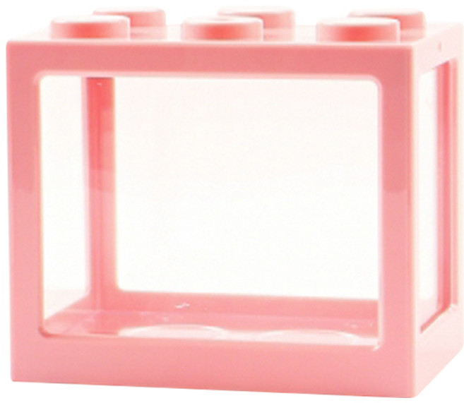 미미네아쿠아 레고 박스 미니 블록 어항, 핑크, 1개