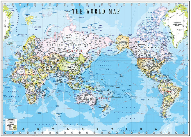 Jido.com 世界行政學習地圖 護貝型 英文版 110 x 78 cm + 韓國全圖, 1套