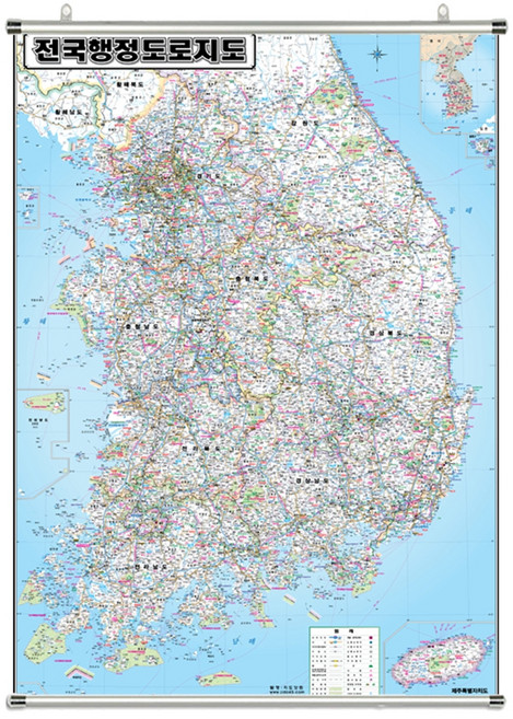 지도닷컴 전국행정도로지도 족자형 110 x 150 cm + 세계지도, 1세트