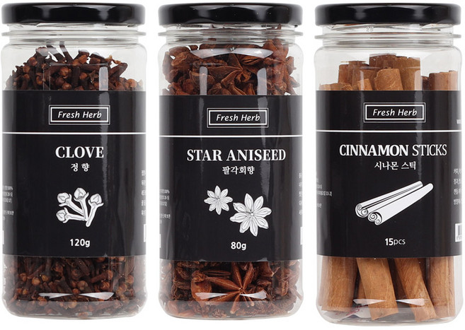 신선약초 뱅쇼만들기세트 시나몬스틱 15p + 팔각회향 80g + 정향 120g, 320g, 1세트