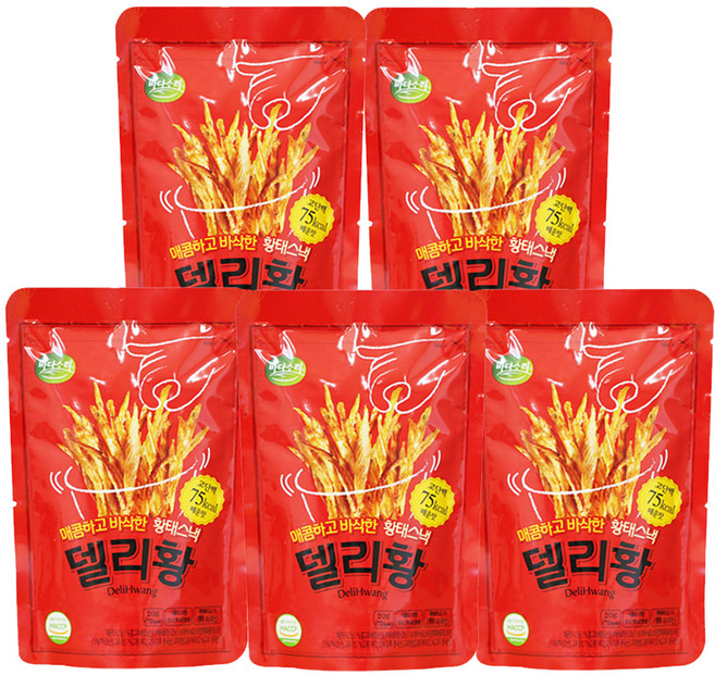 바다소리 델리황 황태스낵 매운맛, 20g, 5개