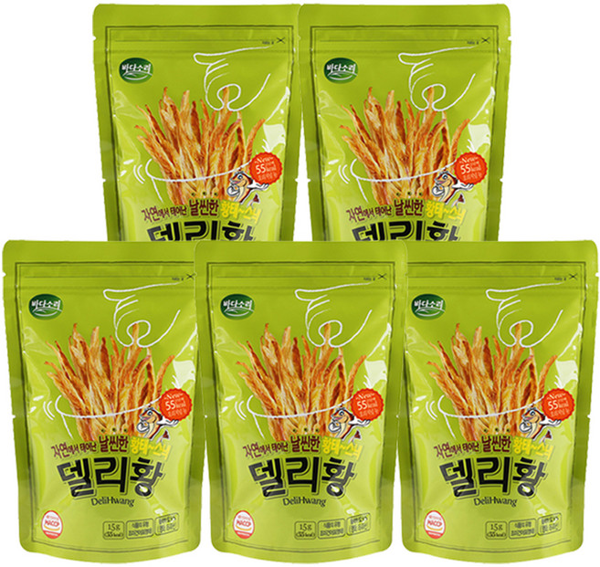 바다소리 델리황 황태스낵 오리지널뉴, 15g, 5개