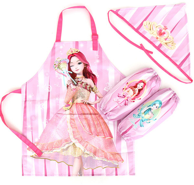 시크릿쥬쥬 별의여신 앞치마 토시 두건 3종 세트, 혼합색상