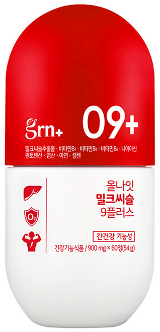 GRN 올나잇 밀크씨슬 9플러스, 60정, 1개