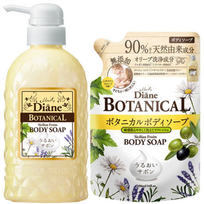 다이안 보타니컬 딥 모이스트 바디솝 500ml + 리필 400ml, 1개