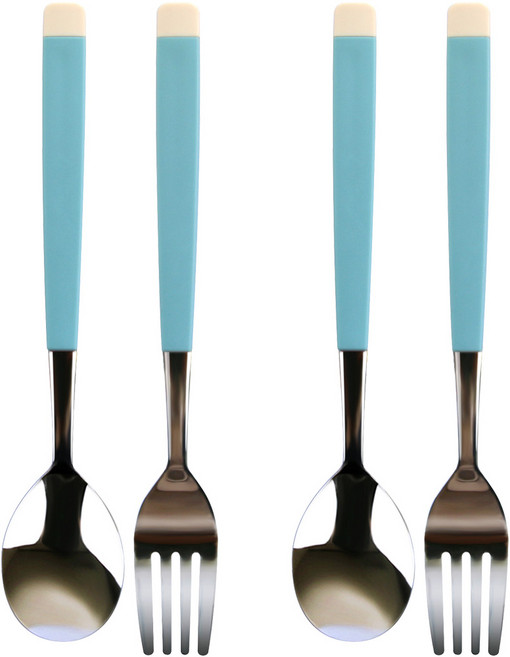 보네르 주니어 & 키즈 식기 세트, 블루, 스푼 + 포크, 2세트