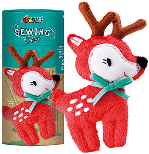 해피플레이 DIY 에비니어 애착 인형 만들기 임신 태교 바느질 장난감 사슴, 남여공용, 1개