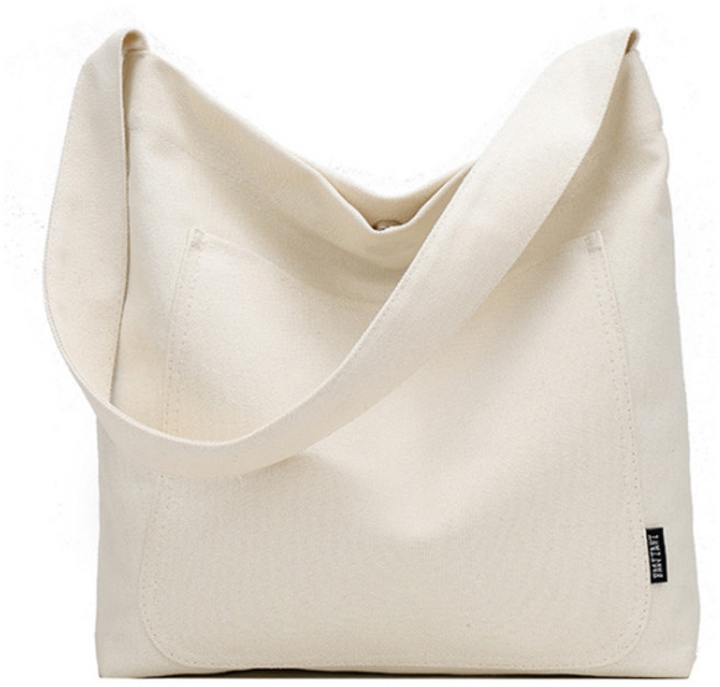 마켓피오 패션 캔버스 캐주얼 포켓 크로스 에코백