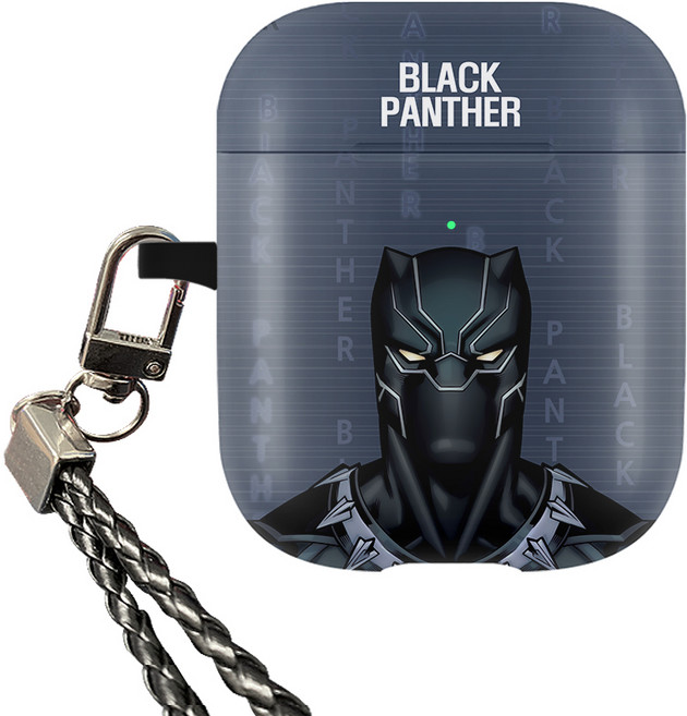 마블 비하인드 고리형 에어팟 케이스, 블랙 팬서