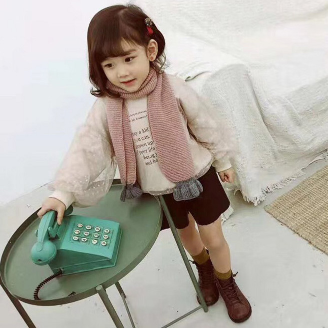 핸날 아동용 주름 프릴 머플러