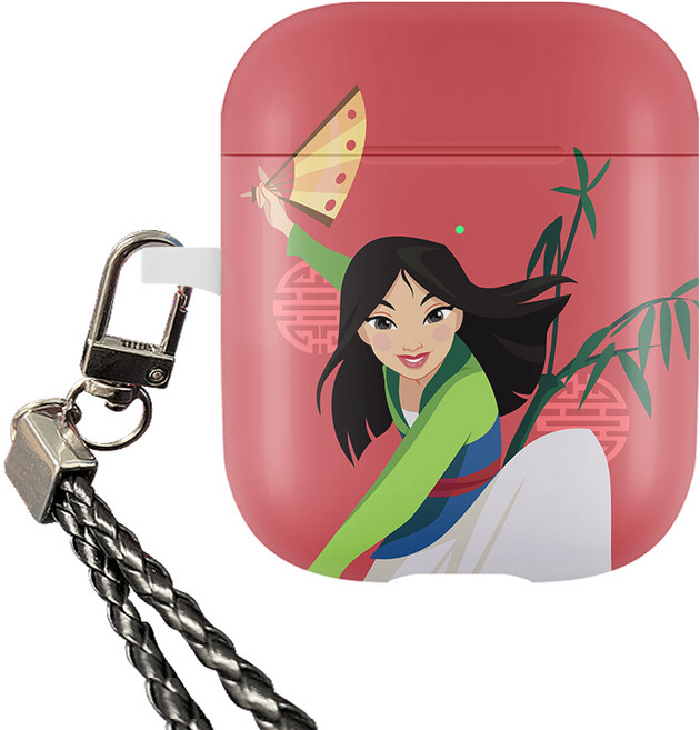 디즈니 뮬란 고리형 에어팟 케이스, 레드