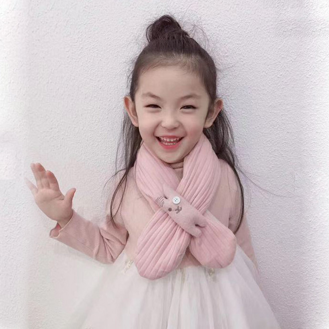 핸날 아동용 골지 토끼 머플러