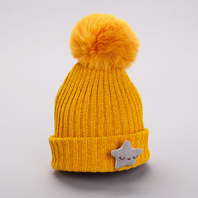 핸날 아동용 페이크퍼 스타 비니 목도리