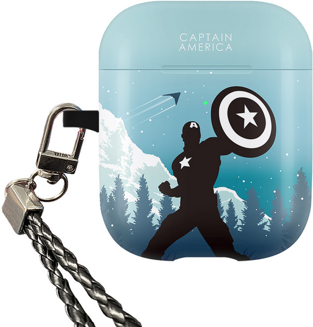 마블 히어로 실루엣 고리형 에어팟 케이스, 캡틴 아메리카
