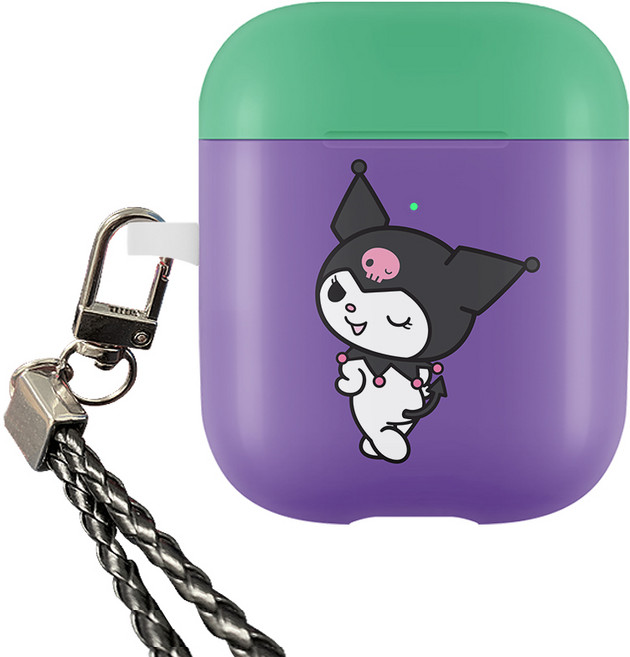 산리오 쿠로미 투컬러 고리형 에어팟 케이스, 민트퍼플
