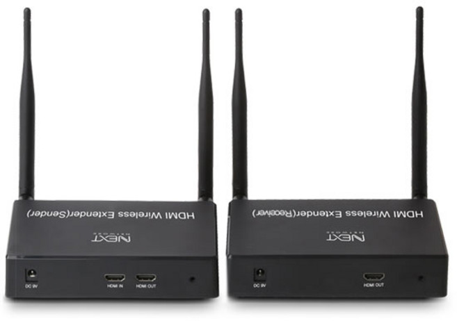 넥스트유 HDMI 1대4 무선 연결 송수신기 IR 리피터 외장안테나, NEXT-400HDW