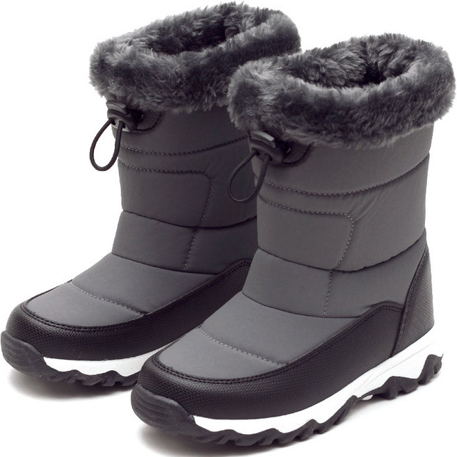 MAMI TREE 兒童刷絨防寒繫帶中筒靴