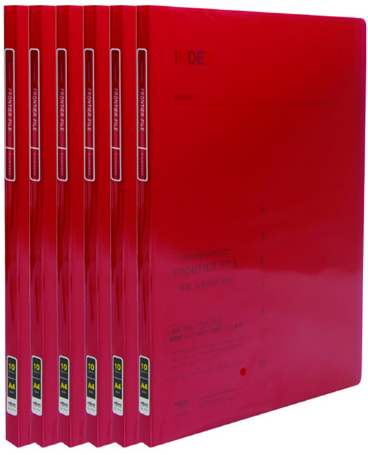 투명 프론티어 화일 A4 10매, 적색, 6개