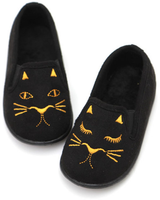 오즈키즈 여아용 깜장고양이 유아 슬립온