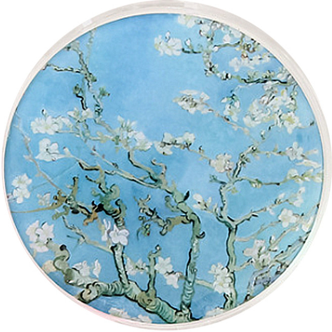 명화 콘택트 렌즈케이스 + 렌즈액 통 + 렌즈 집게 2p 세트, 꽃피는아몬드나무, 1세트