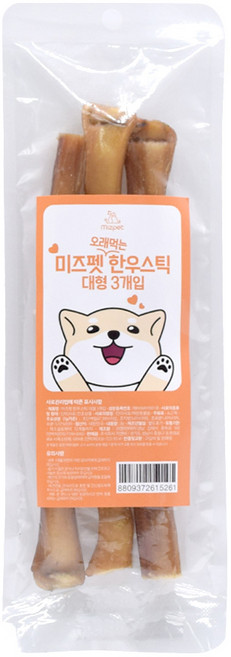 미즈펫 오래먹는 훈제 한우스틱 강아지수제간식 대형 3p, 한우, 1개