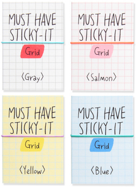 모노라이크 머스트 해브 스티키 점착메모지 4p, Grid, 1세트