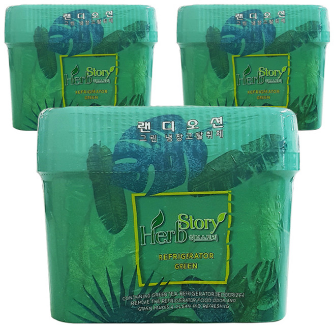 허브스토리 대용량 냉장고 탈취제 녹차젤, 260g, 3개
