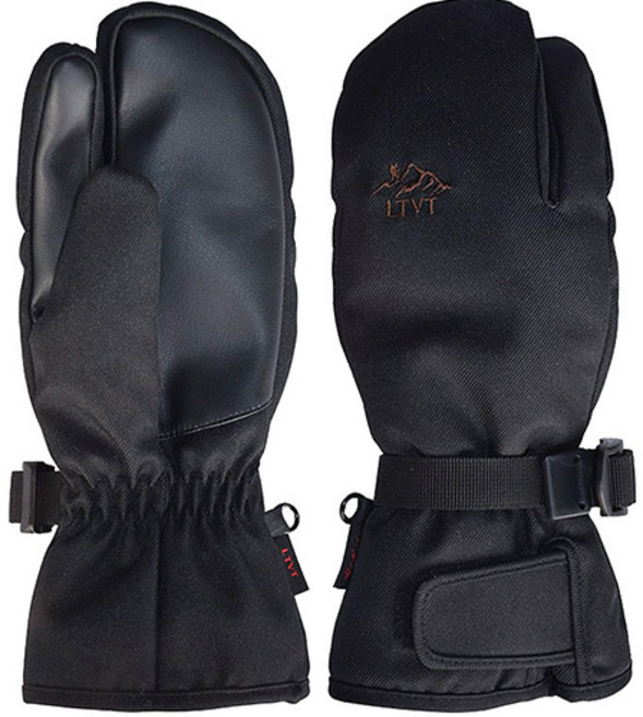 LTVT 터치 방한 스키장갑 손가락 + 벙어리 타입, 블랙, 1개