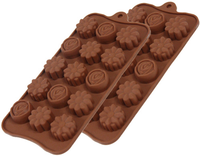 실리콘몰드 미니꽃 3종 15구, 2개