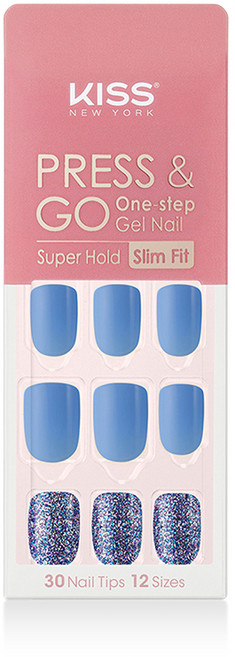 키스뉴욕 프레스앤고 슬림핏 네일팁, 홀로그램블루, 1개