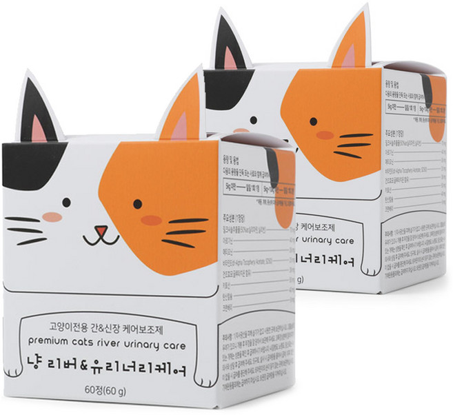 냥과함개 고양이 영양제, 60정, 간/신장, 2개